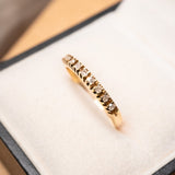 Anel Meia Aliança Em Ouro Amarelo e Diamantes de 02 Pontos