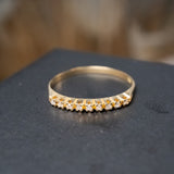 Anel Meia Aliança Em Ouro Amarelo Com Diamantes de 02 Pontos