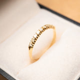 Anel Meia Aliança Ouro Amarelo e Diamantes de 03 Pontos