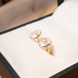 Brincos Solitários Stud Em Ouro Amarelo Com Safiras Brancas