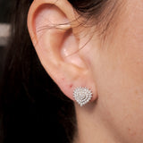 Brincos Vivara Classic Corações em Ouro Branco