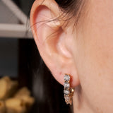 Brincos Argola Em Ouro Amarelo E Branco Com Diamantes