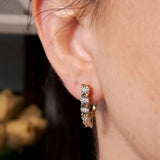 Brincos Argola Em Ouro Amarelo E Branco Com Diamantes