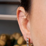 Brincos Argola Em Ouro Amarelo E Branco Com Diamantes