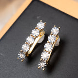 Brincos Argola Em Ouro Amarelo E Branco Com Diamantes