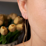 Brincos Hstern Em Ouro Amarelo Mycollection Longos