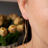 Brincos Hstern Em Ouro Amarelo Mycollection Longos