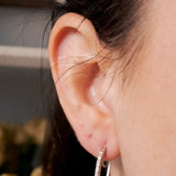 Brincos Argolinhas Em Ouro Branco Com Diamantes