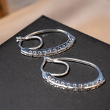 Brincos Argolinhas Em Ouro Branco Com Diamantes