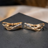 Brincos Argolas Em Ouro Amarelo Cravejado De Diamantes