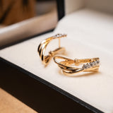 Brincos Argolas Em Ouro Amarelo Cravejado De Diamantes