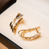 Brincos Argolas Em Ouro Amarelo Cravejado De Diamantes