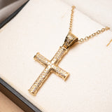 Pingente Cruz em Ouro Amarelo e Diamantes Médio