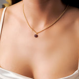 Pingente Coração em Ouro Amarelo e Rubelitas Pequeno