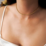 Colar Cordão Elos Trançados em Ouro Amarelo 37 Centímetros