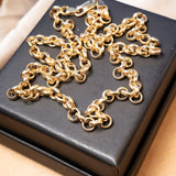 Colar de elos portugueses em ouro amarelo com 49.5cm de comprimento e 0.5cm de espessura. Peso 10.1g.