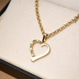 Pingente Coração Em Ouro Amarelo, Diamantes e Esmeraldas