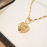 Pingente Coração Tramas em Ouro Amarelo Pequeno