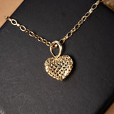 Pingente Coração Tramas em Ouro Amarelo Pequeno