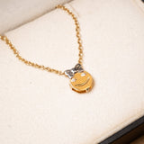 Pingente Smile Menina em Ouro Amarelo e Diamantes Pequeno