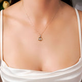 Pingente Coração de Ouro Branco e Rosê Cravejado de Diamantes