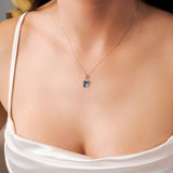 Pingente Ocean em Ouro Branco e Topázio Azul