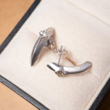 Brinco Meia Argola Simple em Ouro Branco e Diamante