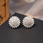 Brinco pavê de ouro branco com 74 diamantes Dvvs de 0.3 pontos cada. Mede 1.7cm e pesa 8.3g.