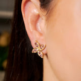 Brinco Flor Bold em Ouro Amarelo, Turmalinas e Diamantes