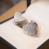 Brinco Chuveiro Coração Bold em Ouro Branco e Diamantes