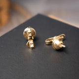 Brinco Lacinho Vivara de Ouro Amarelo com Diamantes