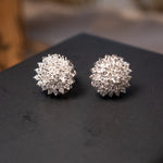 Brinco chuveiro stud em ouro branco com diamantes de 1.40 cts classificação D vvs. Diâmetro de 1.2cm e peso de 5.2g.
