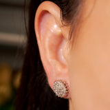 Brinco Chuveiro Stud De Diamantes Em Ouro Branco