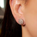 Brinco Chuveiro Stud De Diamantes Em Ouro Branco