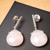 Brinco Vivara Afrodite de Ouro Branco com Dimantes e Quartzo