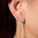 Brinco Pendente Royal em Ouro Branco e Diamantes