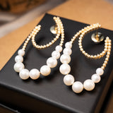 Brinco Elegance em Ouro Amarelo, Pérolas e Diamantes