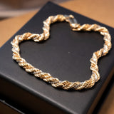 Pulseira trancilin em ouro amarelo branco e rosé. Mede 20cm x 0.5cm e pesa 8.2g.