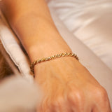 Pulseira Cordão Baiano Bold Trançado Ouro Amarelo 20 CM
