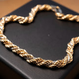 Pulseira Cordão Baiano Bold Trançado Ouro Amarelo 20 CM