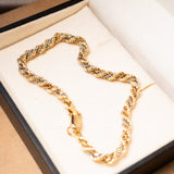 Pulseira Cordão Baiano Bold Trançado Ouro Amarelo 20 CM