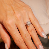 Anel Chuveiro de Ouro Branco com Diamantes