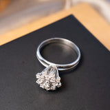 Anel Chuveiro de Ouro Branco com Diamantes