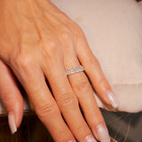 Anel Coroa De Diamantes Em Ouro Branco