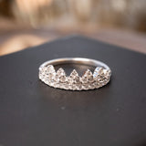 Anel Coroa De Diamantes Em Ouro Branco