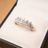 Anel Coroa De Diamantes Em Ouro Branco