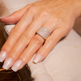 Anel Shine Bold Pavê De Diamantes em Ouro Branco