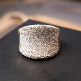 Anel Shine Bold Pavê De Diamantes em Ouro Branco