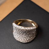 Anel Shine Bold Pavê De Diamantes em Ouro Branco