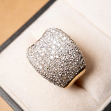 Anel Shine Bold Pavê De Diamantes em Ouro Branco